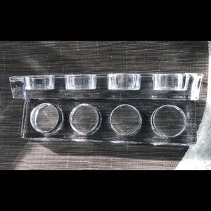 2 tiers -4 holds votive candle holder. Clear